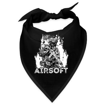 Airsoft /Softair / Softgun / AEG Airsoft Milsim - Bandana - Schwarz - Vorne