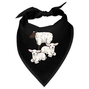 Schafe Schaf Huftiere Lamm Ostern Hammel Herde - Bandana - Schwarz - Vorne