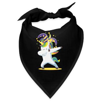Dabbing Unicorn Mardi Gras Funny Girls Kids Dab - Bandana - Schwarz - Vorne