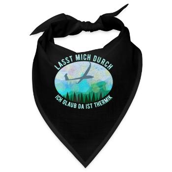 Modell Segelflugzeug Landschaft Retro Blau - Bandana - Schwarz - Vorne