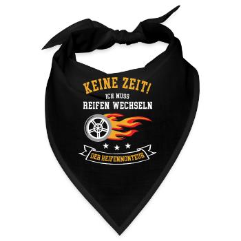 Reifenhändler Reifenmonteur Geschenk Auto KFZ - Bandana - Schwarz - Vorne