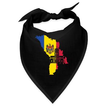 Moldawien Flagge - Bandana - Schwarz - Vorne