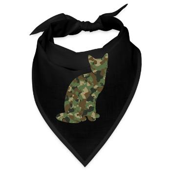 Camouflage Katze Kätzchen - Bandana - Schwarz - Vorne