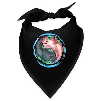 Axolotl Ying Yang - Bandana - Schwarz - Vorne