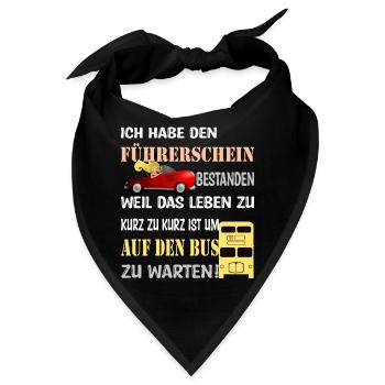 Führerschein bestanden - Bandana - Schwarz - Vorne