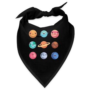 Solar System - Cute Planets - Planet - Galaxy - Bandana - Schwarz - Vorne