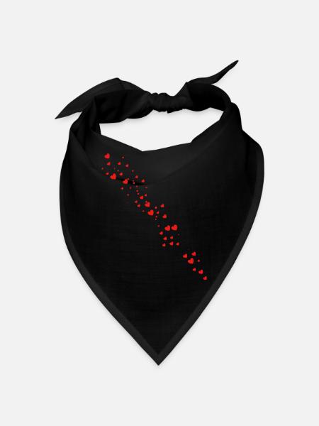 Herz - Bandana - Schwarz - Vorne