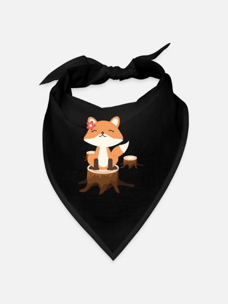 Fox - Bandana - black - Front