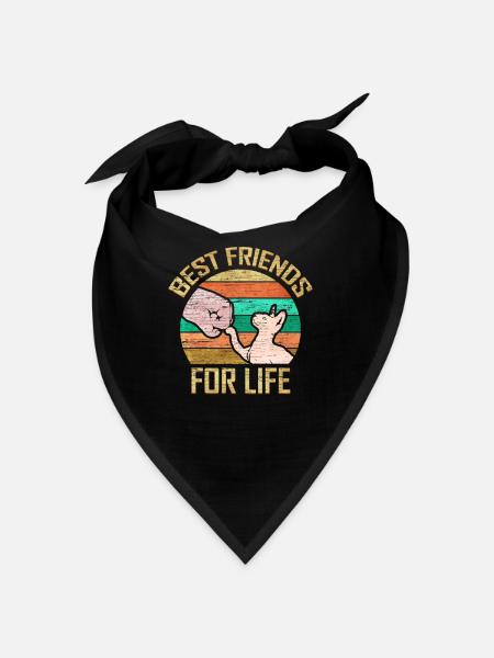 Best Friends for Life Sphinx Katze Retro Haustier - Bandana - Schwarz - Vorne