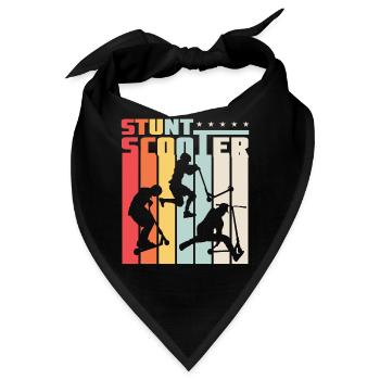 Stunt Scooter Roller Rollerfahrer Retro Style - Bandana - Schwarz - Vorne