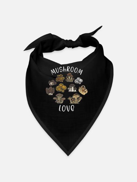 Pilzsammler Pilz sammeln Pilzjäger Geschenk - Bandana - Schwarz - Vorne