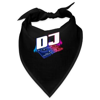 DJ Musik Disco Deejay Turntable Geschenk - Bandana - Schwarz - Vorne
