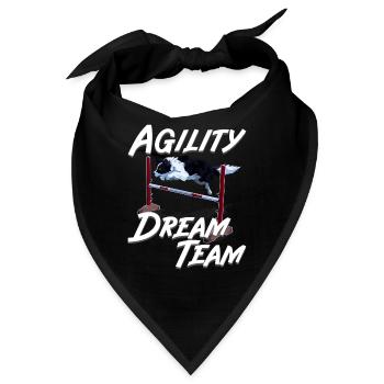 Niedliches Border Collie Agility Dream Team - Bandana - Schwarz - Vorne