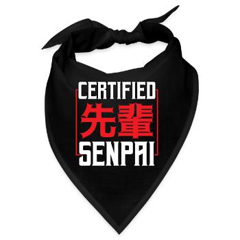 Zertifizierte Senpai Ästhetische Anime Manga Japanisch - Bandana - Schwarz - Vorne