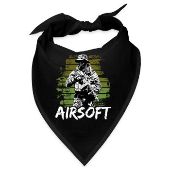 Airsoft /Softair / Softgun / AEG Airsoft Milsim - Bandana - Schwarz - Vorne
