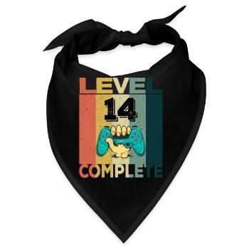 14. Geburtstag Junge Mann 2007 Level 14 Jahre Game - Bandana - Schwarz - Vorne