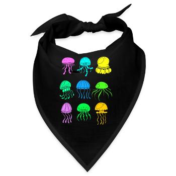 Qualle Arten Quallen - Bandana - Schwarz - Vorne