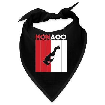 monaco Landesgrenze und Flagge - Bandana - Schwarz - Vorne