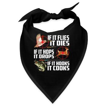 It Flies It Dies It Hops It Drops It Hooks It Cook - Bandana - Schwarz - Vorne