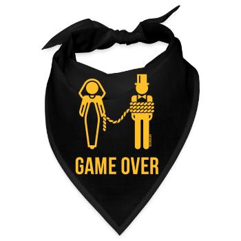 Game Over An Der Leine! (Bräutigam JGA Hochzeit) - Bandana - Schwarz - Vorne