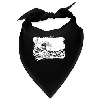 The Great Wave Kanagawa - Japanische Kunst - Bandana - Schwarz - Vorne