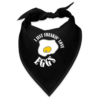 Ei Gelb lustiges Geschenk Eigelb Eier Spiegelei - Bandana - Schwarz - Vorne