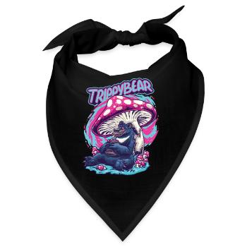 Magic Mushrooms Psychedelisch Funny Trippybear - Bandana - Schwarz - Vorne