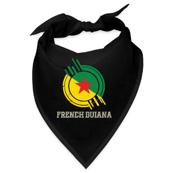 Französisch-Guayana Runder Schild Landesfarben - Bandana - Schwarz - Vorne