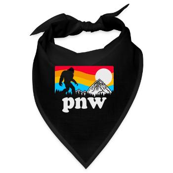 PNW Pacific Northwest Bigfoot - Bandana - Schwarz - Vorne
