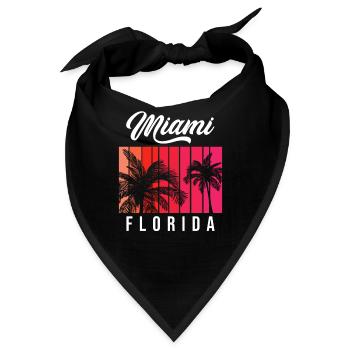 Miami Florida Retro Sunset - Bandana - Schwarz - Vorne