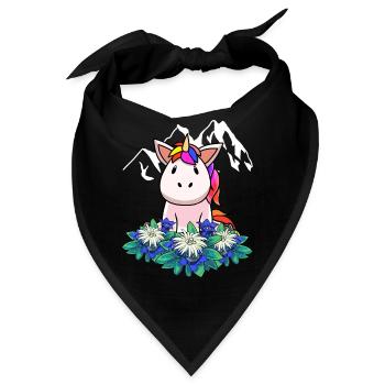 Einhorn Enzian Edelweiß Alpen Schweiz Österreich - Bandana - Schwarz - Vorne