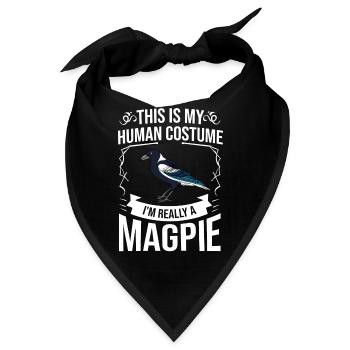 Elster Vogel Rabe Federn Tier Singvögel - Bandana - Schwarz - Vorne