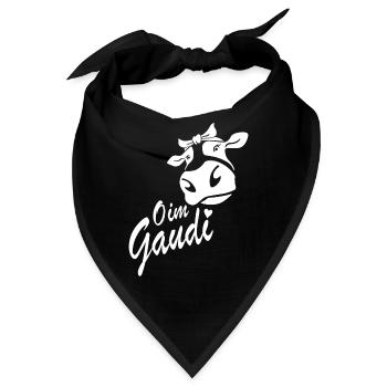 Oim Gaudi - Kuh Bäuerin Landwirt Bauer Wandern - Bandana - Schwarz - Vorne