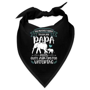 Erster Vatertag - Elefant Vatertagsgeschenk - Bandana - Schwarz - Vorne