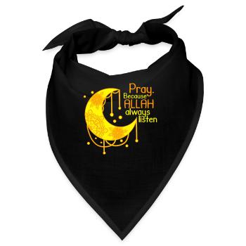 Islam Shirt Halbmond Spruch Allah - Bandana - Schwarz - Vorne