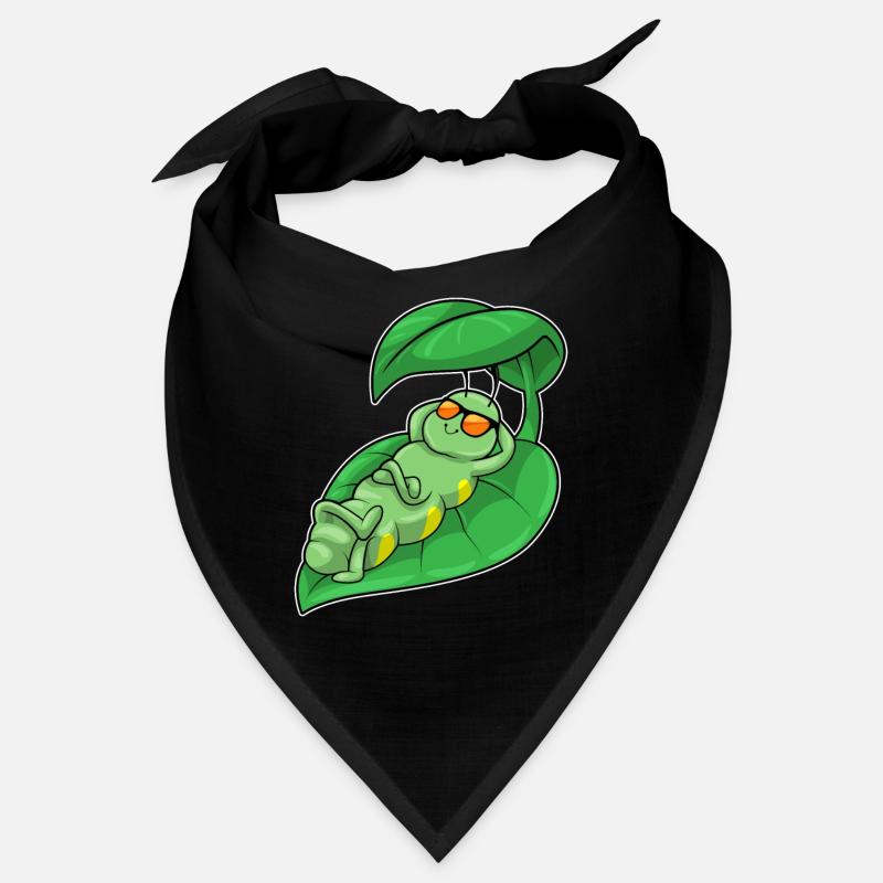 Raupe mit Blatt als Sonnenschirm Bandana