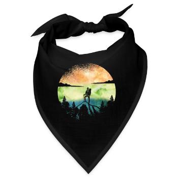 Wanderlust Hiker – Aquarell Adventure - Bandana - Schwarz - Vorne