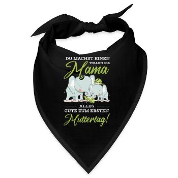 Muttertag Mutter Mummy Elefant Spruch Geschenk - Bandana - Schwarz - Vorne