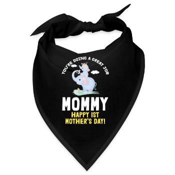 Muttertag Mutter Mummy Erster Elefant Geschenk - Bandana - Schwarz - Vorne