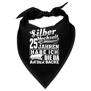 Silberhochzeit Hochzeitstag Ehe Mann Geschenkidee - Bandana - Schwarz - Vorne