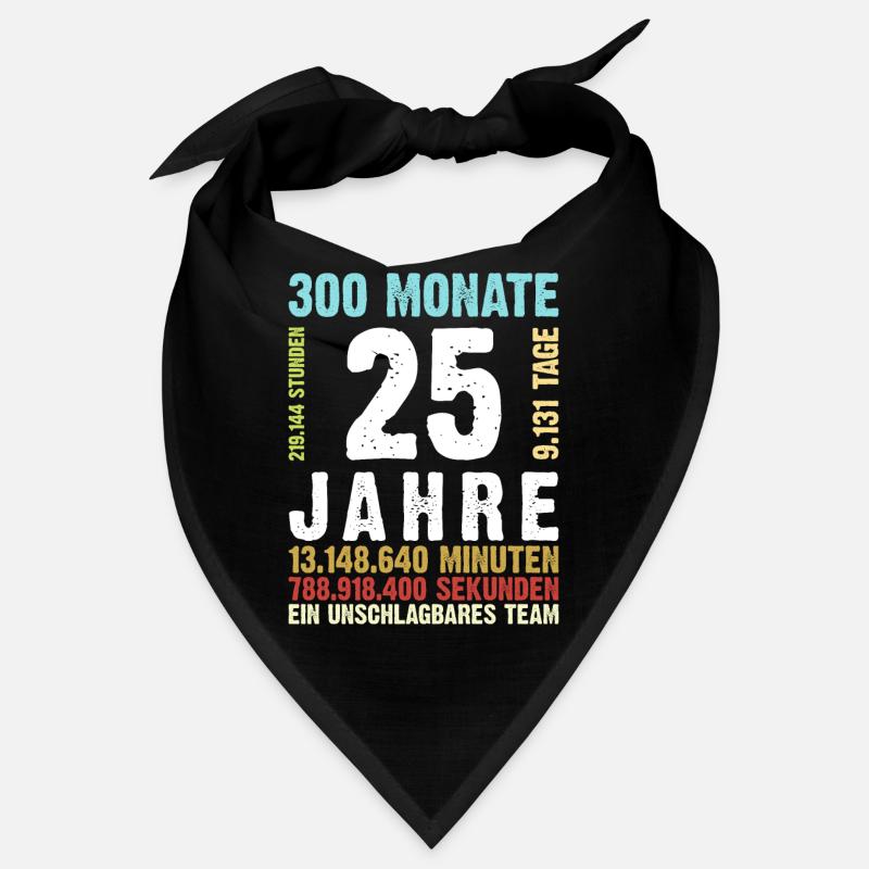 Silver Wedding 25th Year Wedding Anniversary Retro Style Bandana