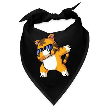 Dabbing Tiger Lustig Schlafanzug Kostüm - Bandana - Schwarz - Vorne