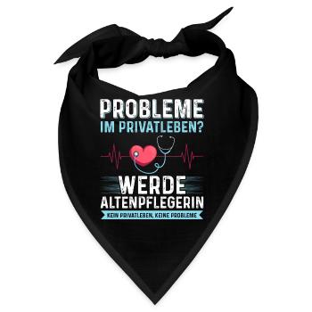 Altenpflegerin Altenpfleger Altenheim Geschenk - Bandana - Schwarz - Vorne