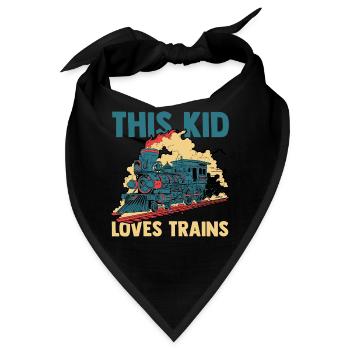 Dampflok Zug Eisenbahn - Bandana - Schwarz - Vorne