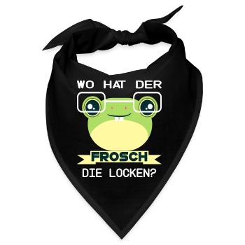 Frosch Frösche quak Kröte Lurch - Bandana - Schwarz - Vorne