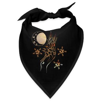 Hexe Hand Zauberkraft Mystisch Bernstein Amber - Bandana - Schwarz - Vorne