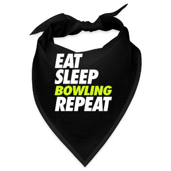 Eat Sleep Bowling Repeat - Bandana - Schwarz - Vorne