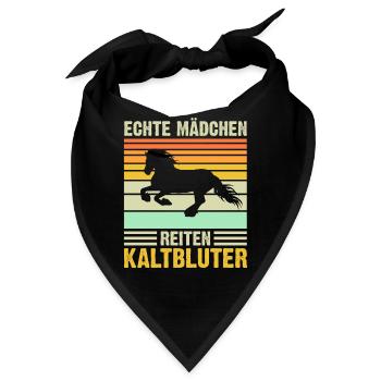 Echte Mädchen reiten Kaltblüter - Bandana - Schwarz - Vorne