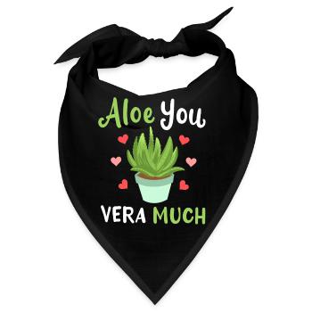 Aloe Vera Sukkulente - Bandana - Schwarz - Vorne
