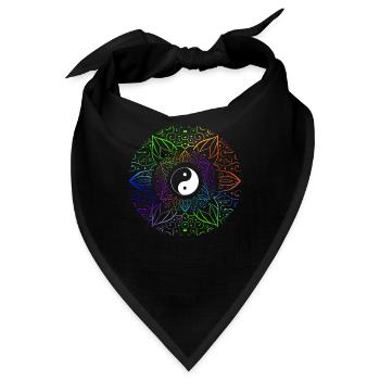 Qigong Yin Yang Symbol Mandala Zen Tai Chi - Bandana - Schwarz - Vorne